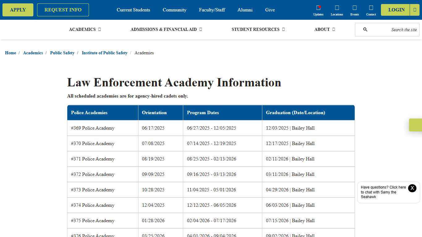 Law Enforcement Academies at Broward College